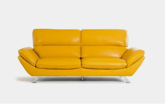 Bold Accent Leather Sofa
